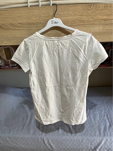 Diğer kadın beyaz baskılı tişört vintage