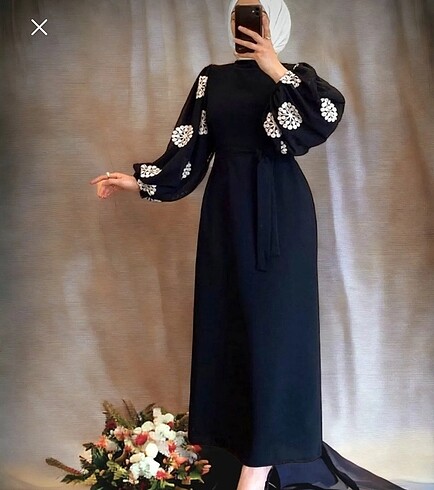Diğer Kolu Tül Kalem Elbise