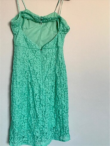 Su yeşili isterseniz straplez elbise - Görsel 3