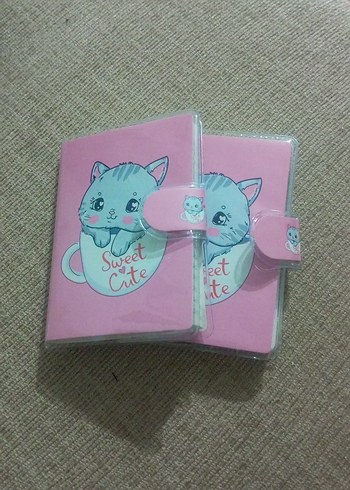 Pastel Pembe Tatlı Kedi Desenli Defter