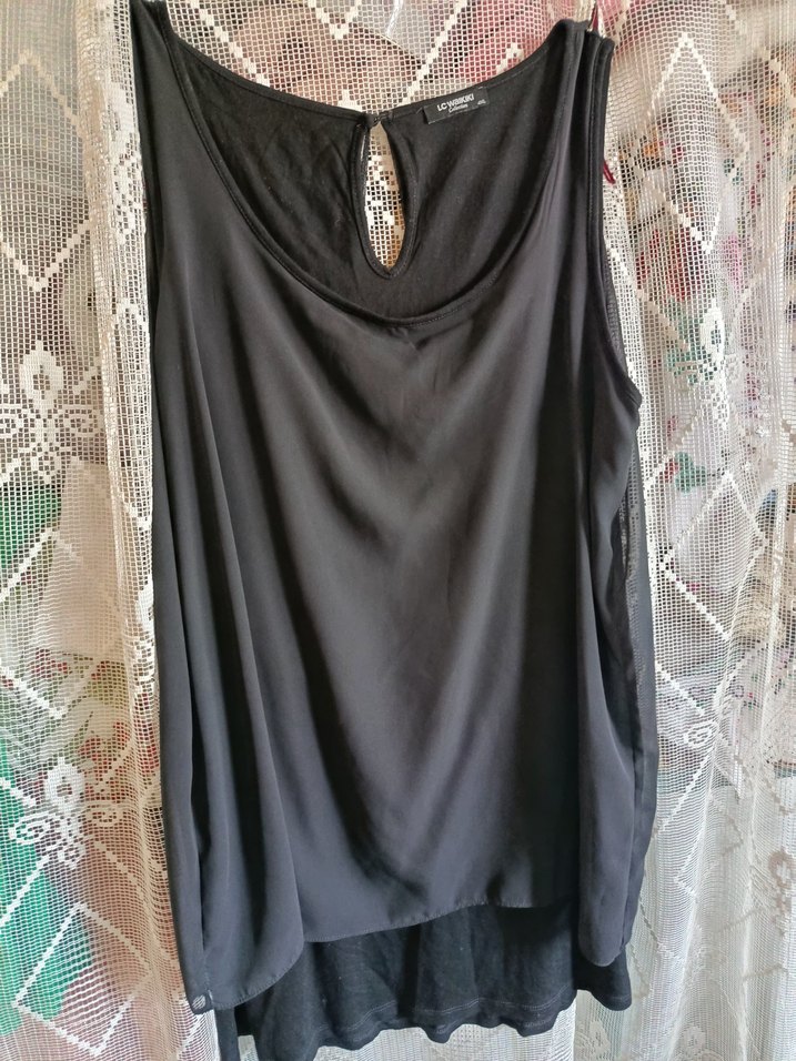 Siyah V Yaka Dökümlü tunik - Görsel 4