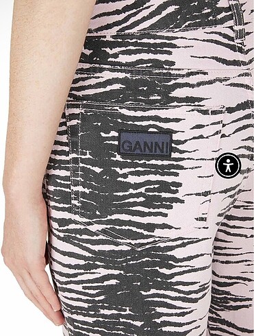 xs Beden pembe Renk Ganni pembe zebra desen pantolon