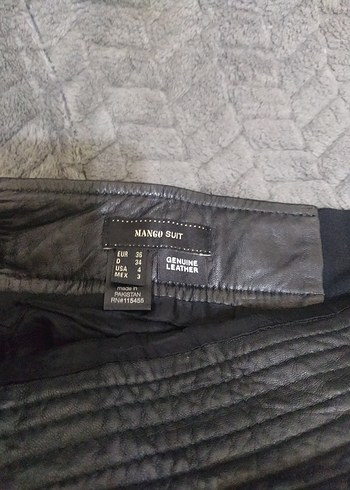 Kadın Siyah Deri Midi Etek - Görsel 3