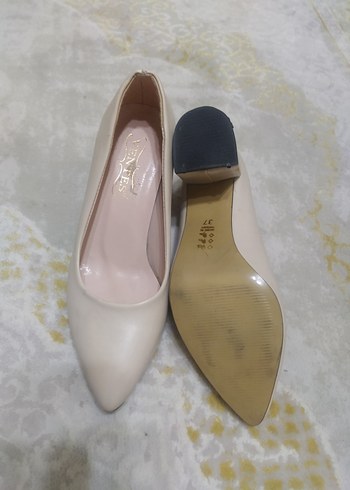 ten renk Dantel Detaylı Stiletto Topuklu Kadın Ayakkabı - Görsel 3