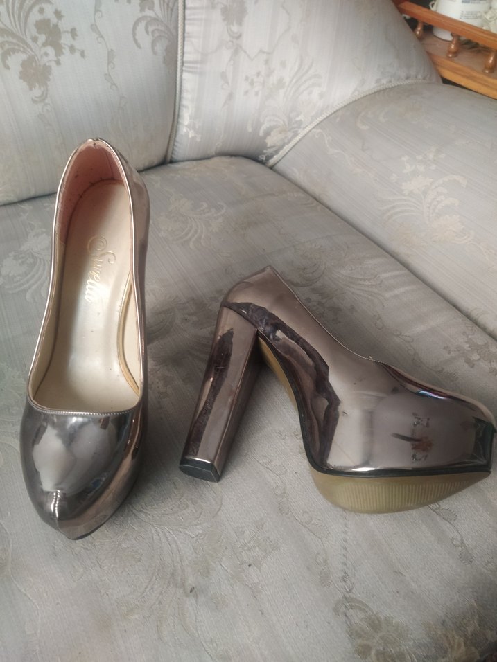 goldj Metal Parlak Stiletto Kadın Ayakkabı - Görsel 2