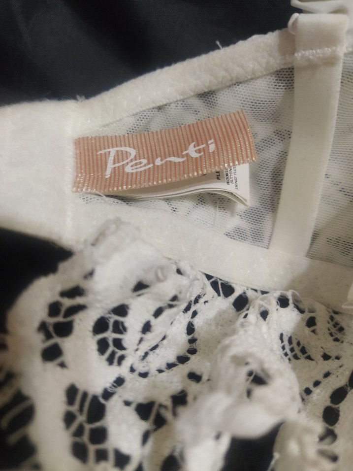 İşlemeli Beyaz Mini Bohem Büstiyer 80 beden - Görsel 3