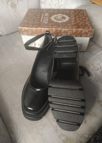 Siyah Rugan Platform Topuklu Goth Ayakkabı - Görsel 3