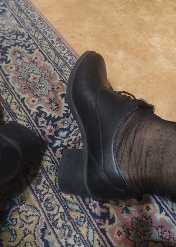 Siyah Klasik Kadın Topuklu Goth Ayakkabı - Görsel 6