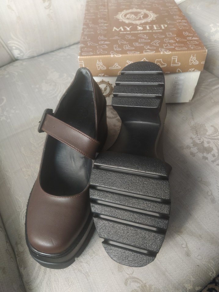 Kahverengi Kadın Platform Topuklu Tokalı Ayakkabı - Görsel 3