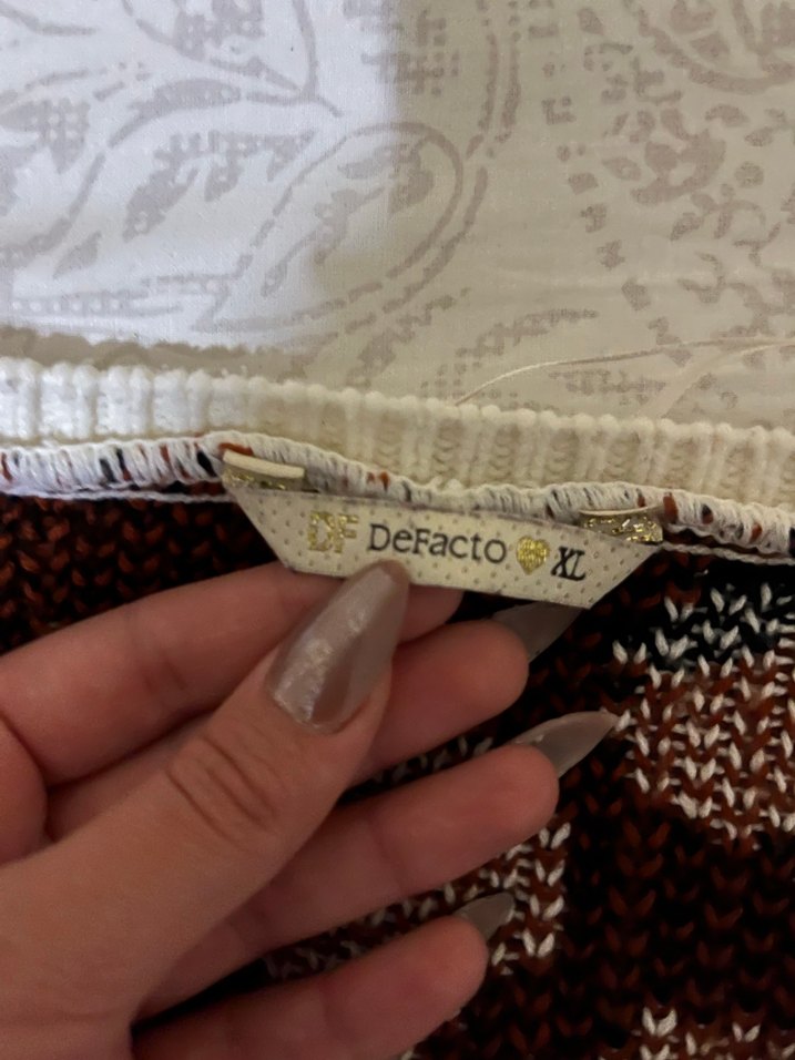 Leopar Desenli Kadın Triko Kazak - Görsel 3