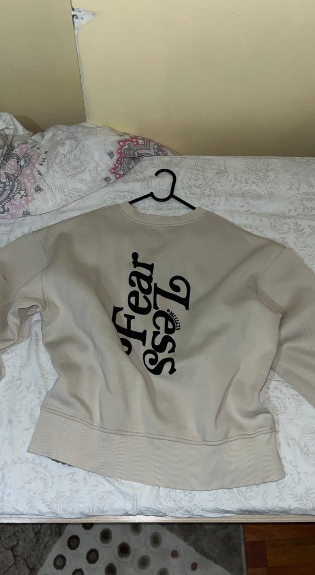 Gri Baskılı Kadın Sweatshirt - Görsel 3