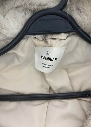 Pull And Bear Gri Yüksek Yakalı Kadın Suni Kürk Ceket - Görsel 4