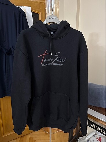 Kapüşonlu 5xl pamuk siyah sweatshirt