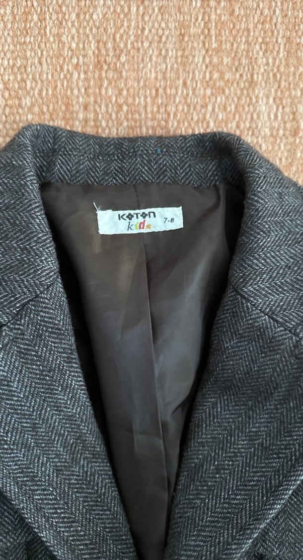 Koton kahverengi Erkek Çocuk Yün Düğmeli Ceket - Görsel 4