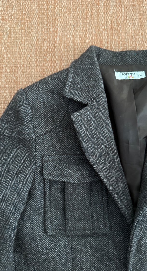 Koton kahverengi Erkek Çocuk Yün Düğmeli Ceket - Görsel 3