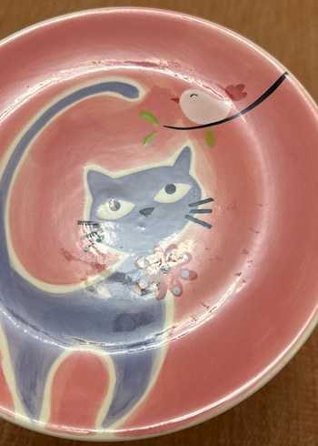 Paşabahçe Pembe kedili Çocuk Tabak ve Yumurtalık Seti