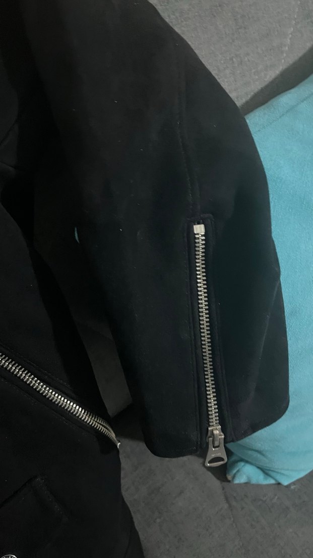 Siyah Fermuarlı ünisex Deri Ceket - Görsel 4