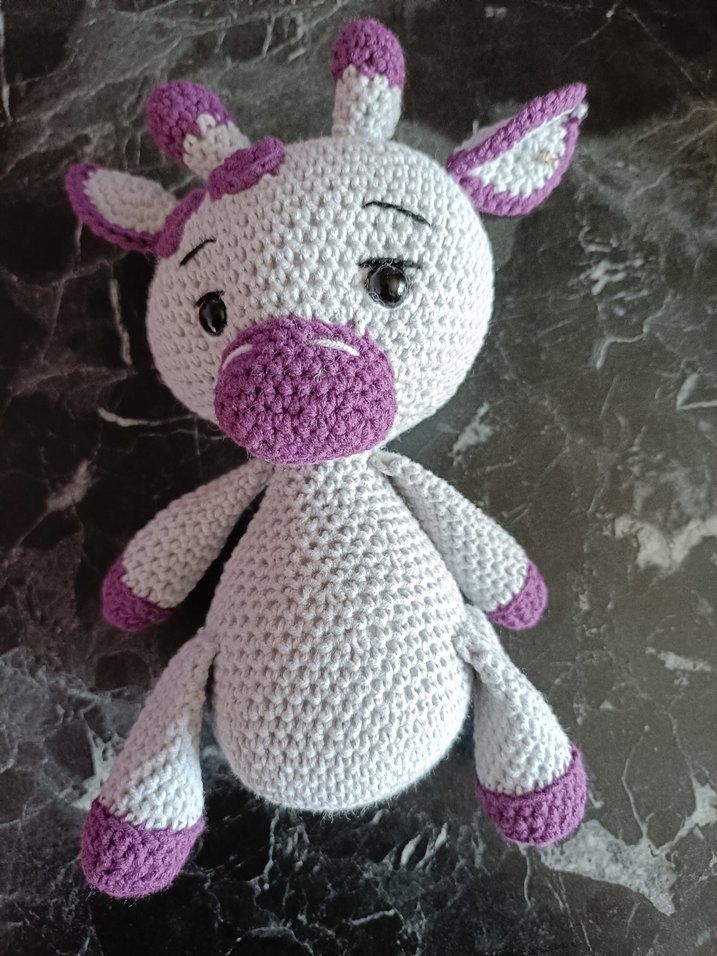 Mor ve Gri El Örgüsü Peluş Oyuncak - Görsel 2