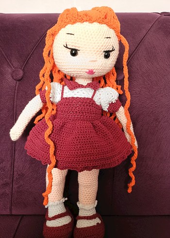 Bordo El Örgüsü Bebek - Görsel 4