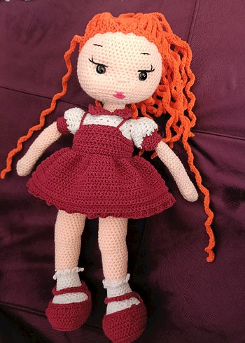 Bordo El Örgüsü Bebek - Görsel 5