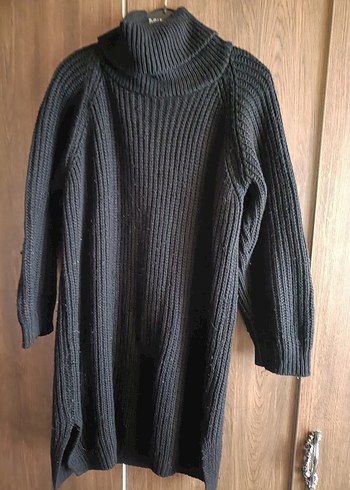 Siyah Balıkçı Yaka Örgü Yün Kazak - Görsel 3