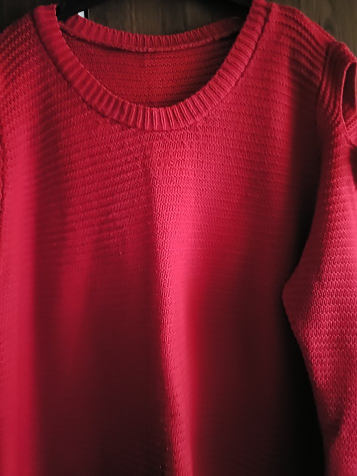 Kırmızı Triko Kadın Kazak - Görsel 2