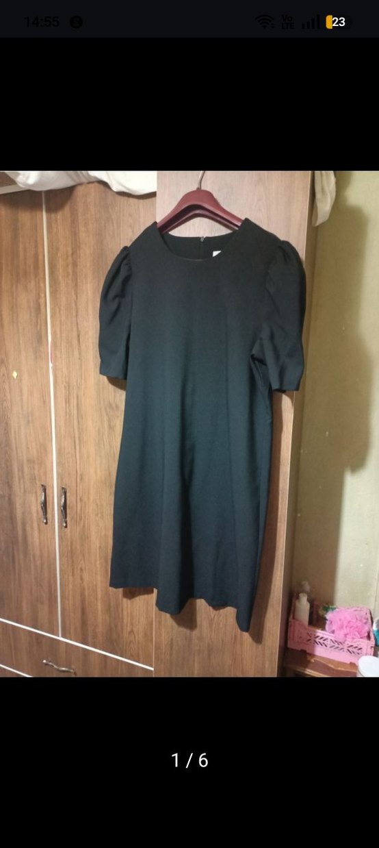 Siyah Midi Kadın Kısa Kollu Klasik Kesim Kaban - Görsel 5