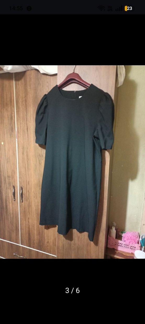 Siyah Midi Kadın Kısa Kollu Klasik Kesim Kaban - Görsel 3