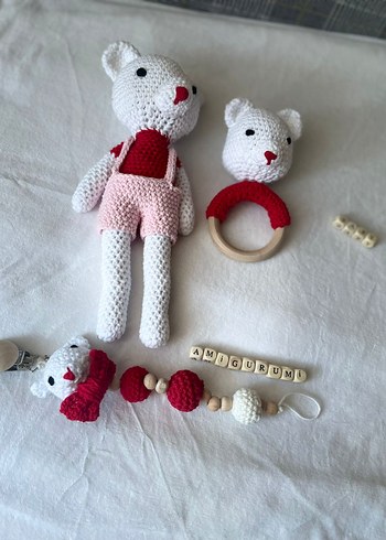 Renkli El Yapımı Diş Kaşıyıcı ve Çıngırak Seti - Görsel 2