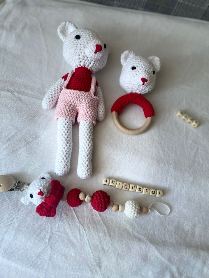 Renkli El Yapımı Diş Kaşıyıcı ve Çıngırak Seti - Görsel 2