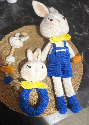 Renkli Tavşan Diş Kaşıyıcı ve Çıngırak Seti - Görsel 4