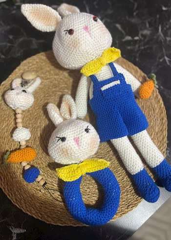 Renkli Tavşan Diş Kaşıyıcı ve Çıngırak Seti - Görsel 2