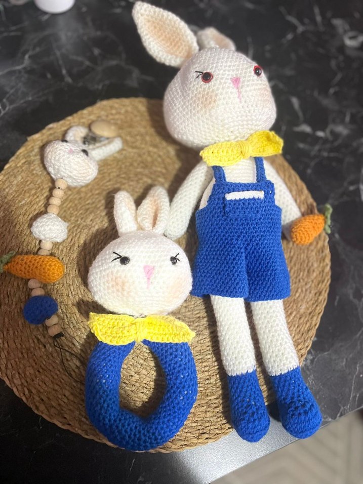 Renkli Tavşan Diş Kaşıyıcı ve Çıngırak Seti - Görsel 4