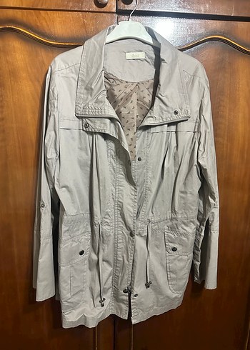 Bej Düğmeli Midi Kadın yağmurluk - Görsel 2