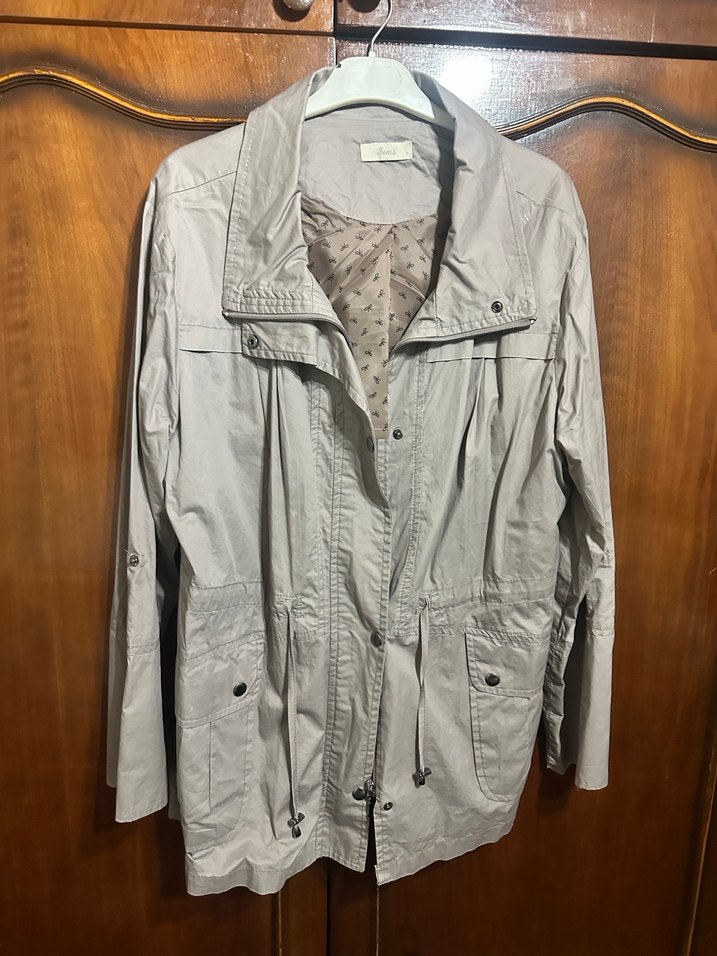 Bej Düğmeli Midi Kadın yağmurluk - Görsel 2