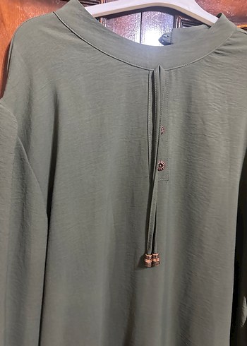 Yeşil Uzun Kollu Rahat Kadın Tunik - Görsel 2