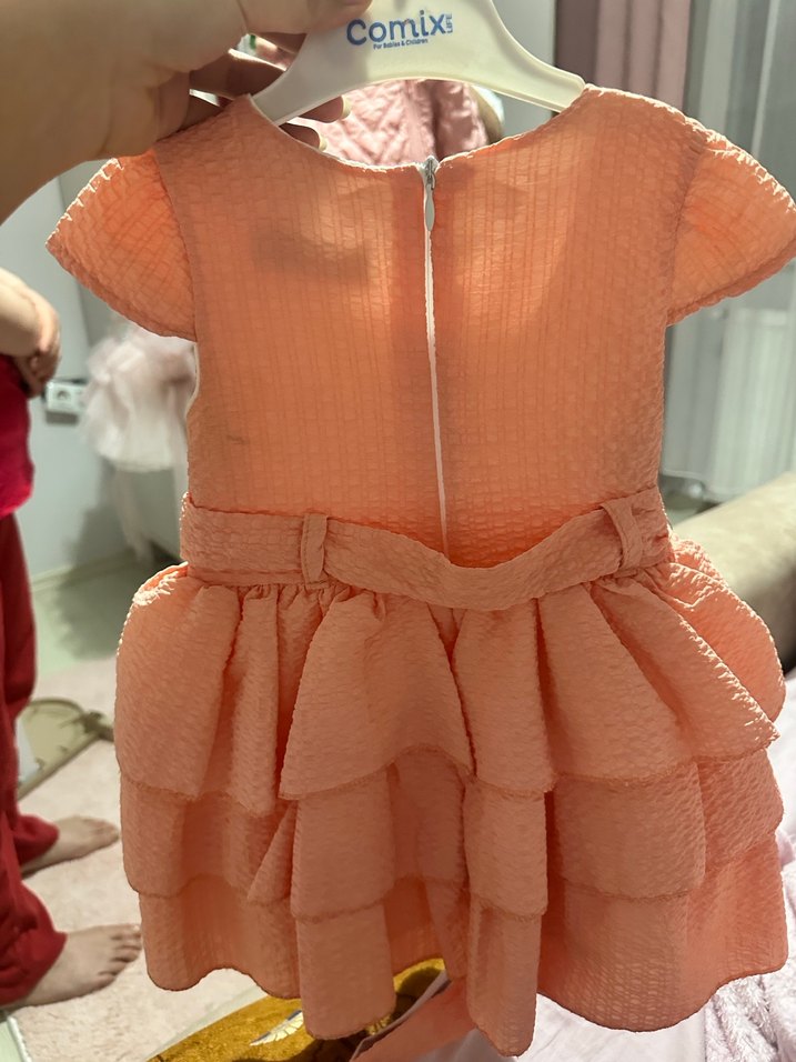 Pembe Fırfırlı Kız Çocuk Elbise - Görsel 2