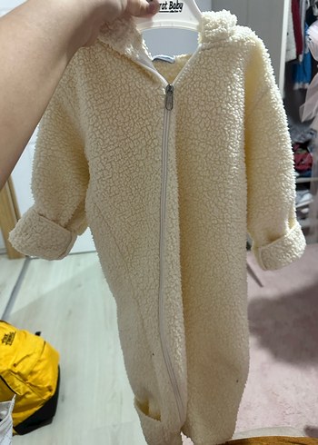 Bebek  Beyaz Kürklü Tulum - Görsel 2