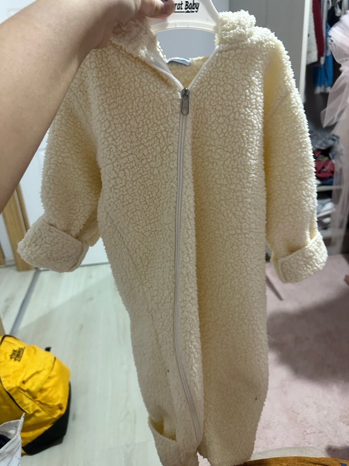 Bebek  Beyaz Kürklü Tulum - Görsel 2