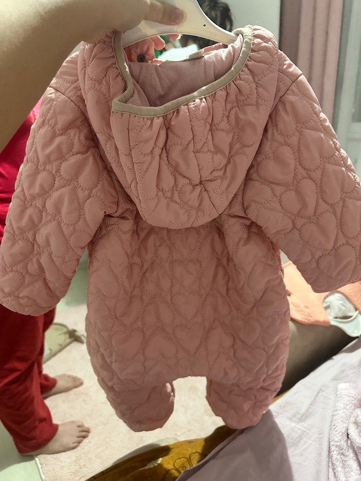 Fermuarlı Pembe Bebek Tulumu - Görsel 2