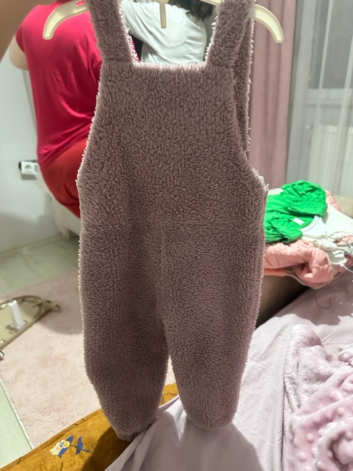 Kahverengi Örgü Bebek Tulum - Görsel 2