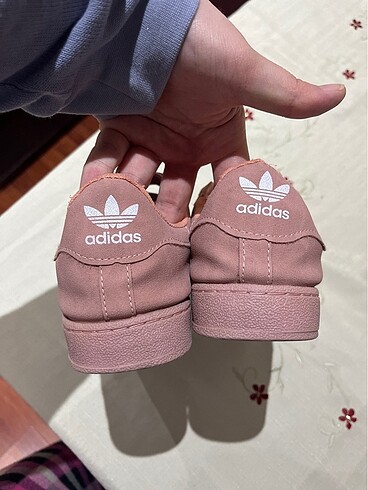 38 Beden pembe Renk Adidas Superstar Spor Ayakkabı (cırtcırtlı-pudra)