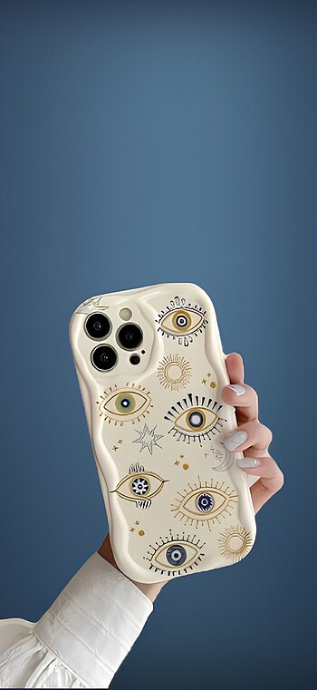 KREM DESENLİ KILIF İPHONE 15 PRO MAX