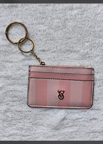 Victoria's Secret Pembe Fermuarlı Cüzdan Anahtarlık