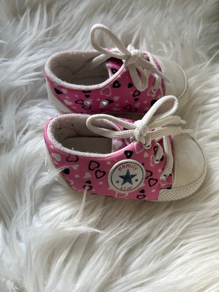 Kız Bebek Pembe Bağcıklı İlk Adım Ayakkabısı - Görsel 2