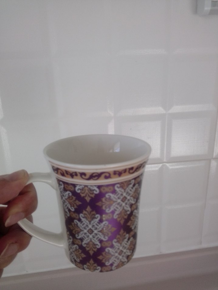 Mor Desenli Seramik Kupa - Görsel 2