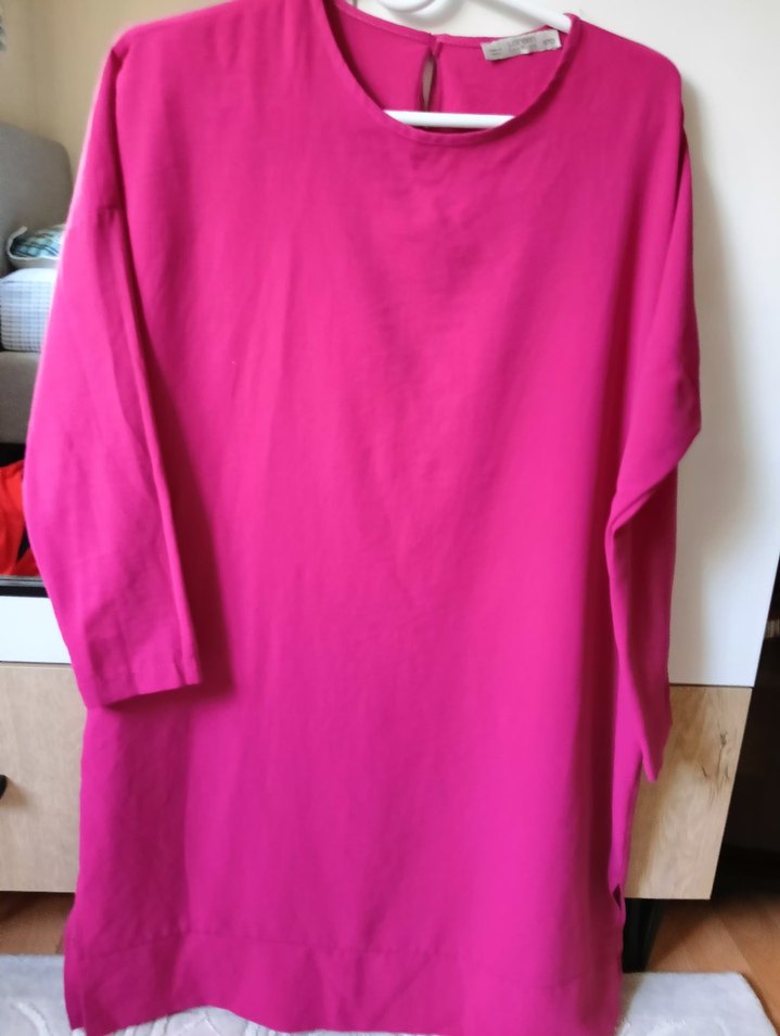 Pembe Kadın Salaş Midi Tunik - Görsel 4