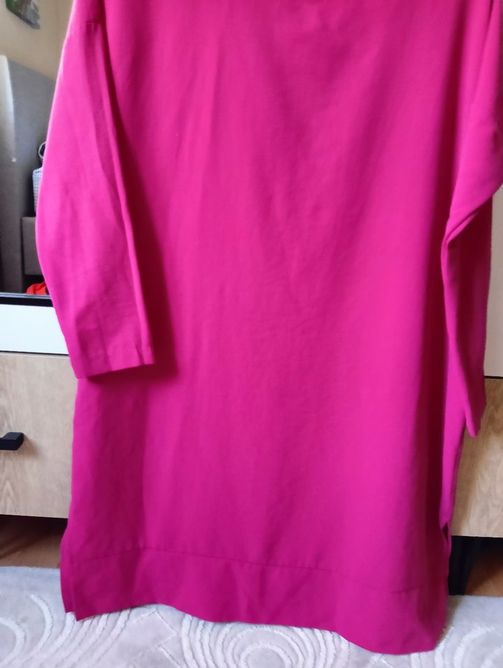 Pembe Kadın Salaş Midi Tunik - Görsel 3