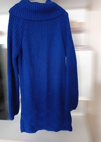 Mavi Triko Boğazlı Kadın Kazak - Görsel 5