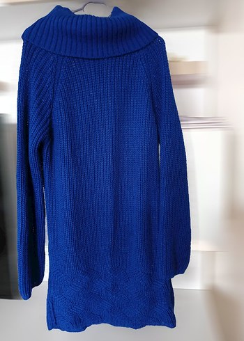 Mavi Triko Boğazlı Kadın Kazak - Görsel 2